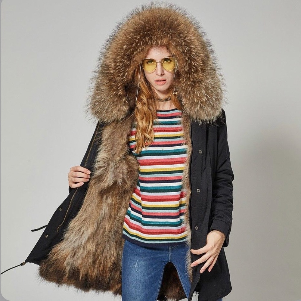 VERSATILE REAL BLUE Fur Lined + Detachable Coat